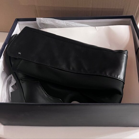 French Connection Women's Perfect Faux Leather Knee High Boots Black 6.5 - Picture 3 of 7